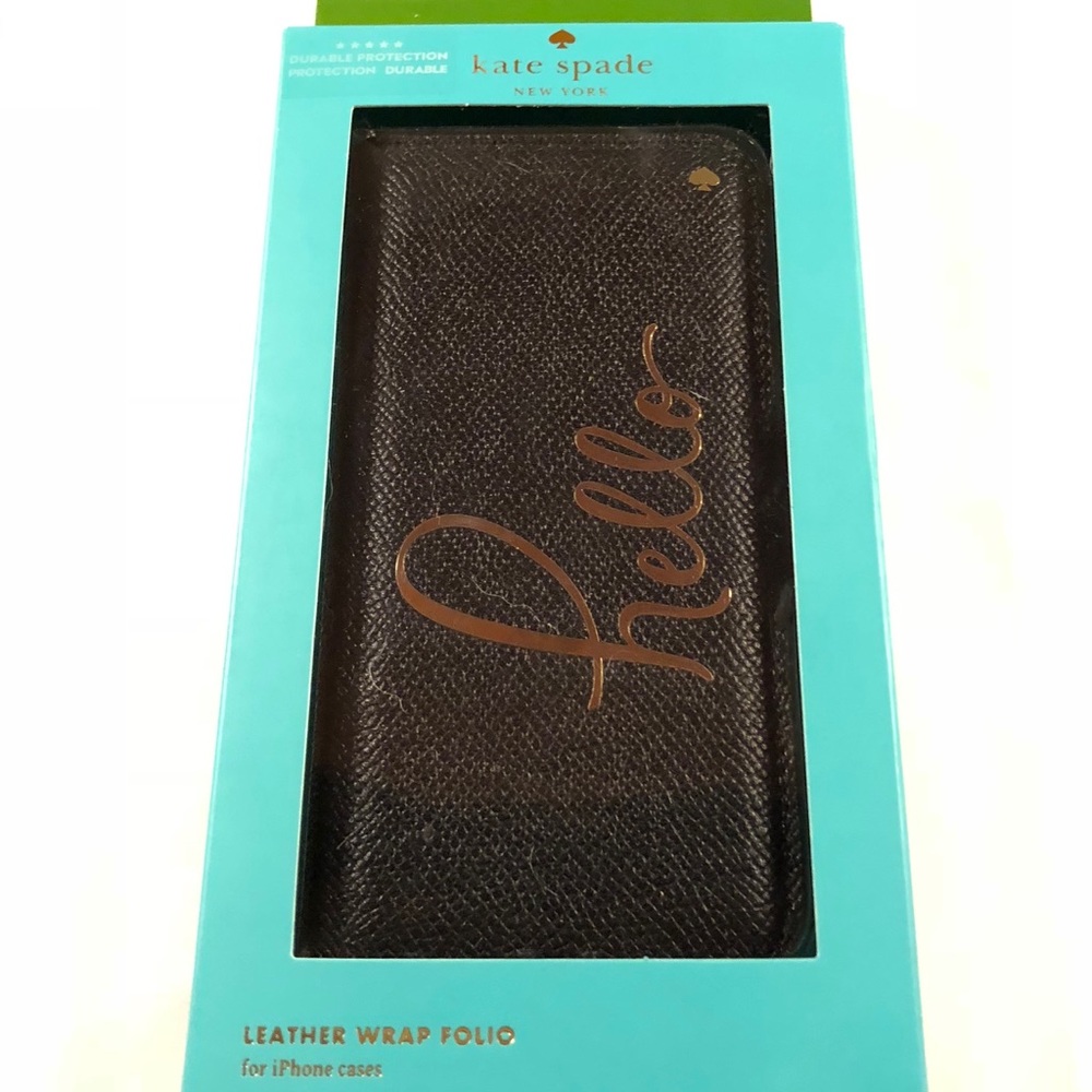 Kate Spade NY iPhone 7 Black Leather Wrap Folio